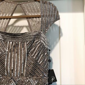 Adrianna Pappel Beaded / Sequined Gown Formal